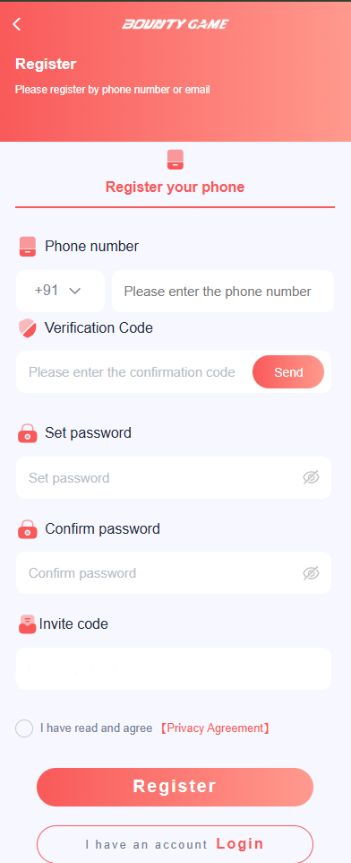 Bounty Game Register